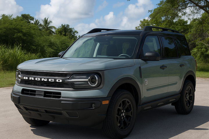 a car parked on the side of a road